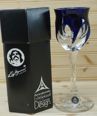 Luigi Colani Goblet Cobalt, 10 1/16″ New in BOX Anna Hutte Glashutte (G75)