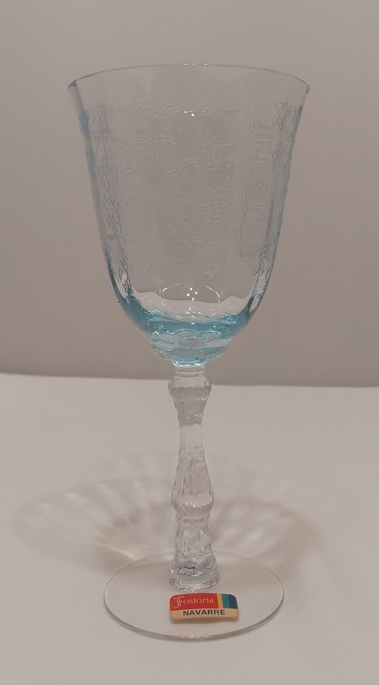 Choice Vintage Elegant Fostoria Navarre Blue Stem Water Wine Champagne Goblet