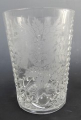 Set of 6 Vintage 8oz Acid Etch Clear Glass Hobnail Beverage Tumblers