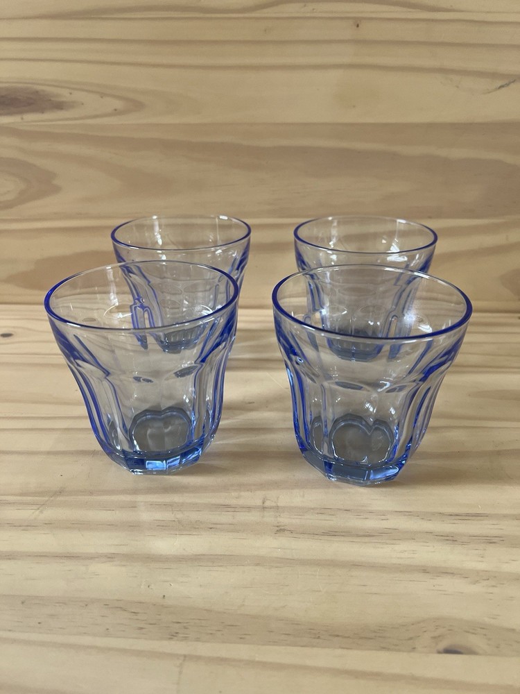 Pasabahce Ice Blue Mist Panel Rocks Tumbler Glasses Set Of 4