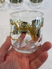 4 Vtg Libbey Owl Family MCM Stained Glass Look Drinking Glasses Textured