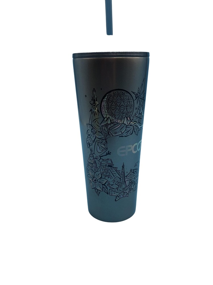 Starbucks EPCOT Disney Mickey Mouse Gray Tumbler 12.5 Oz Lid Straw Souvenir