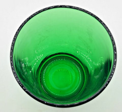 Forest Green Glass 16 oz Flat Tumbler Drinking 5″ Water Iced Tea Straight Sides