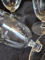 4 Princess House Heritage 6″ Stem Iced Tea Glass Goblet