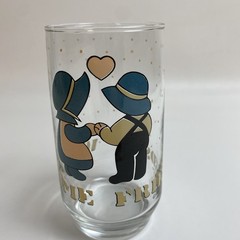 Vintage 1988 Anchor Hocking Welcome Friends Drinking Glass 12oz Boy and Girl