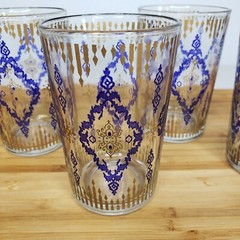 Vintage Mid Century Modern Moroccan Boho Juice Glasses Set Of 4