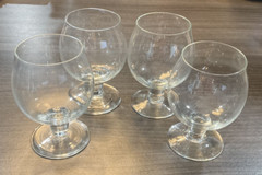 4- Brandy Snifters 3 1/4″ Tall Glasses Liquor Shots Vintage