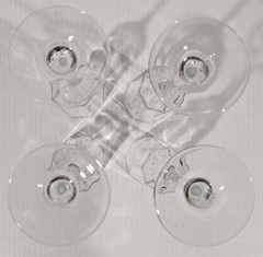Arcoroc Octime Clear Stem Set of 4 Champagne Glasses Flutes 8.75″ 4 oz. France