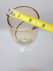 Vintage Boho Amber Yellow Gold Crystal Iridescent Lustre Wine Goblets – Set of 4