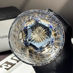 Knights Templar Pattern Edo Kiriko Luxury Crystal Tumbler Cup for Whiskey Brandy