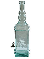 VTG Green Glass Beverage Dispenser /Olive Oil, TESTED, Italy 1.5 Gallons 18.5″T