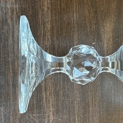 3 Vintage Czech Bohemia Crystal Claudia Clear Ball Stem Wine Glasses 6 1/2″ Tall