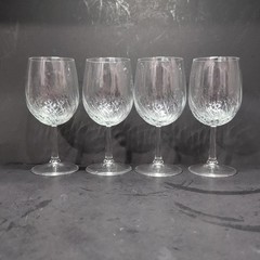 Royal Leerdam Radiance Wine Glasses, Set of 4, Vintage Clear Stemware, Drinkware