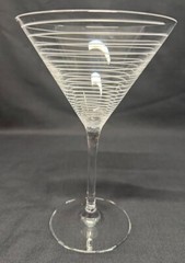 Mikasa Cheers Crystal Martini Glasses Etched~ Set of 4 ~ Excellent! Holiday