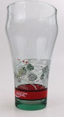 Coca Cola Pine Cones and Branches Christmas Holiday Winter Glass  Tumbler