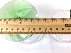 Vintage Uranium Glass Optic Swirl (2) Sherbet Grapefruit Compote EXCELLENT (2-6)