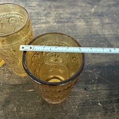 Vintage MCM Brockway American Concord Mini Amber Glasses Tumblers Retro Barware