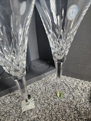 Waterford Crystal Lismore Toasting Flute Champagne Glasses One Pair 107608