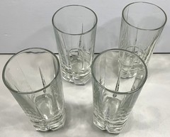 Set of 4 Libbey Squire Cooler Clear Glass Tumblers ~ 6.75″ ~ Heavy Square Bottom