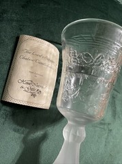 Vintage Last Supper Home Interiors Glass 7″ Wine Chalice, Frosted Base, Set Of 4