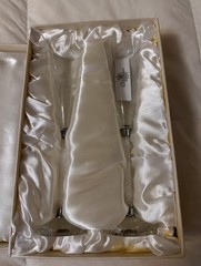 Oleg Cassini Crystal Diamond Champagne Flutes 10.75” Set of 2 NIB Wedding Toast