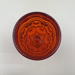 Vintage L.E. Smith Moon & Stars Amberina Goblets 5.75″ Set of 4