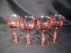 Mikasa Terrace Coral Optic Wine Glasses Set of 4