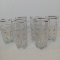 MCM «DISCOVER ITALY» 6 DRINKING GLASSES WHEAT SHAFT DESIGN 1960’S