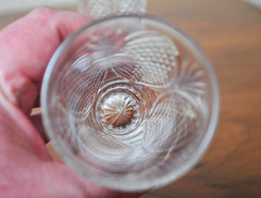 Pair of vintage crystal glasses identified as the «Petal» – soviet vintage 1970s