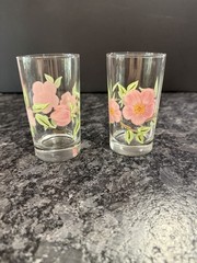 2 Franciscan Desert Rose 6 Ounce Juice Glasses Tumblers Weighted Bottoms