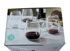 4- Martha Stewart Stemless Wine Glass Set – Barrow Glass 19 oz. NEW!