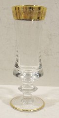 Murano Engraved Hand Blown Glass Wine Glass 16,5cm Clear Medici Gold Trim