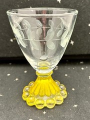 VTG Anchor Hocking Boopie Juice/Cocktail glasse Yellow 4″ 1950’s-1960’s