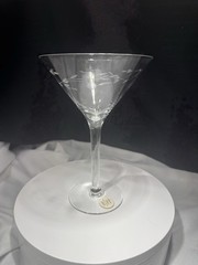 VTG (1) Princess House Heritage Martini Glass Floral FIne Etched Crystal #435