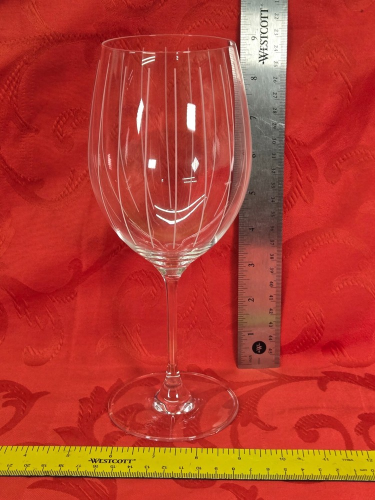 Mikasa CHEERS Etched White Stemmed Wine Glass 16 oz Barware Lines