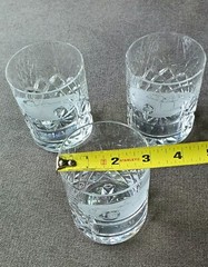 Sperrin 3 Heavy Cut Crystal Double Old Fashioned Glasses Made for Jaguar