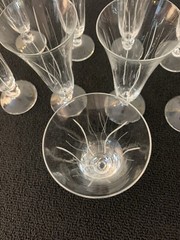 6 Champagne Flutes Model Orval Cut Crystal Daum (Price Per Unit)