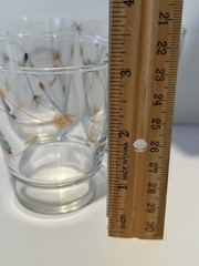 Vintage Libbey Gold Dandelion Seeds Drinking Small Juice Shot Glasses Set Of 3