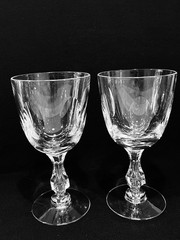 Vintage Tiffin-Franciscan Mirage Cut Crystal Water Goblets Set of 7