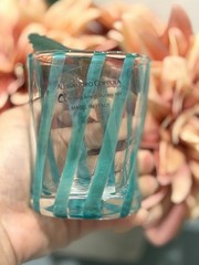 Alessandro Coppola Mediterranean Teal Murano Glass Tumblers Italy Set of 6