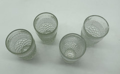 Anchor Hocking Wexford Flat Iced Tea Tumblers 5 3/8” Diamond Glass Set of 4