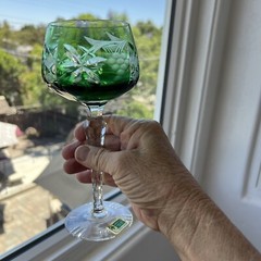 LAUSITZER GLAS 4 8.25 AJKA MARSALA Cut Crystal Handcut Mouthblown Goblets