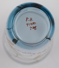 Fritz Heckert Hand Painted, Hand Blown Juice Glass, Circa 1900, Signed