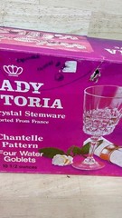Lady Victoria Chantelle 8 Goblets & 4 Wine Glasses Crystal France 12pc Mixed Lot