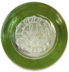 Kosta Boda Mine UVH Green Art Glass Tumblers Set of 2 Sweden Ulrica HV 4.5”