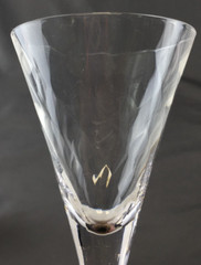 Set of 3 Tall Glass 6 ounce Wine Cocktail Glasses Flutes Black Amethyst Base