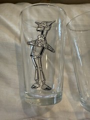 Vintage Libbey TIN MAN Wizard Of Oz TUMBLER GLASS Duratuff 1960s DENSLOW