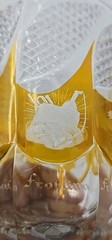 Bohemian Cut Glass Amber Stained And Etched Friendship Cup 1840s