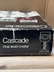 Vintage Cascade Bohemia Legendary Fine Lead Crystal Champagne Flutes Glasses 6