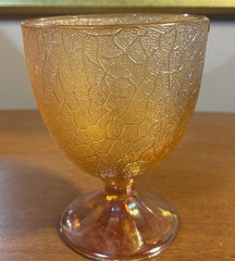 Vintage Orange Marigold Carnival Glass Goblet